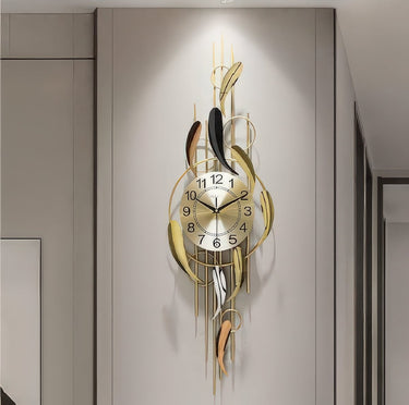 The Gilded Feather Clock (36.2 x 11 Inches)